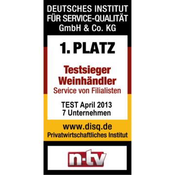 1. Platz Testsier Weinhändler 2013